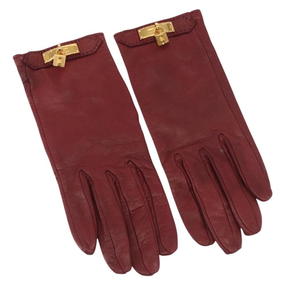 HERMES Lambskin Kelly Lock Gloves